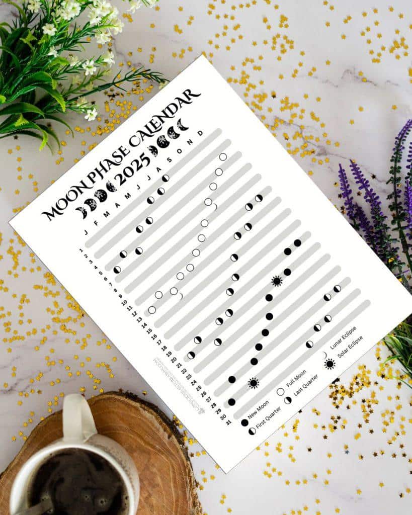 Monthly Magic Newsletter - this month is a Lunar Phases Calendar for 2025!